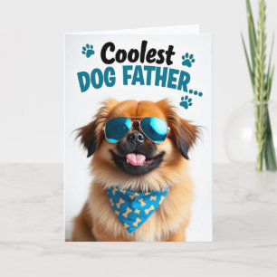 Coolest Dog Father Teal Paw Card