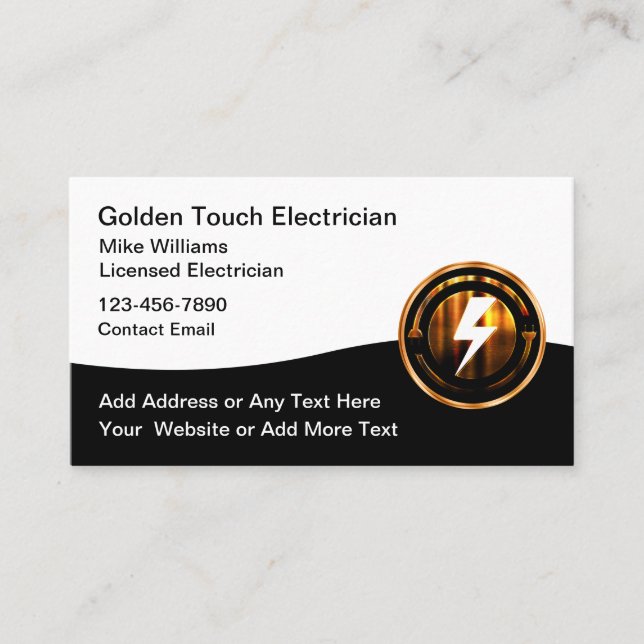 Coolest Electrician Service Business Cards (Front)