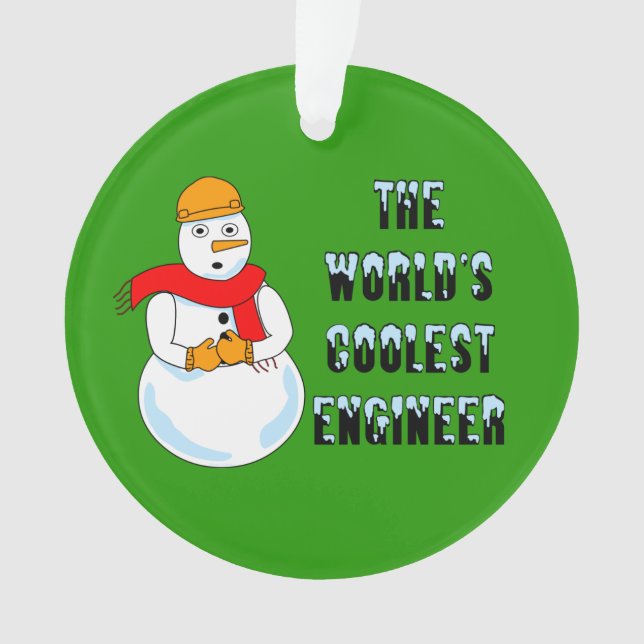 Coolest Engineer Snowman Ornament (Front)
