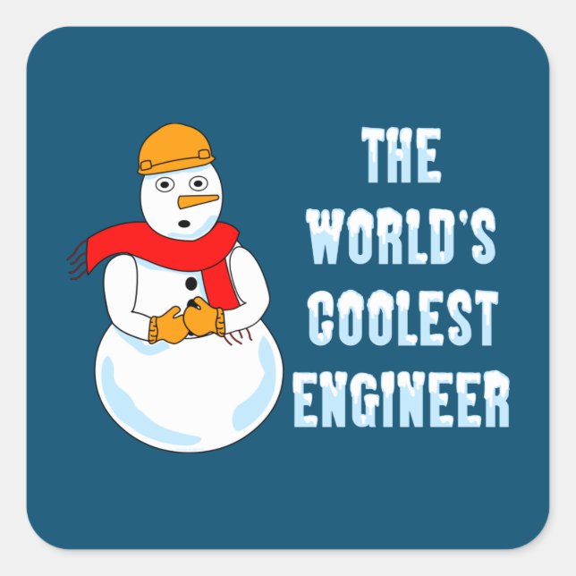 Coolest Engineer Snowman Square Sticker (Front)