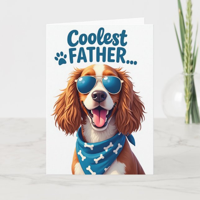 Coolest Father Paw Print Card (Front)