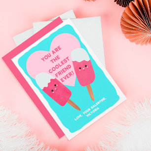 Coolest Friend Popsicle Galentine's Valentine's Holiday Card