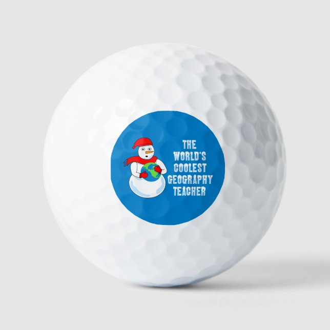 Coolest Geography Teacher Golf Balls (Front)