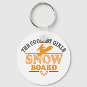Coolest Girls Snowboard Key Ring