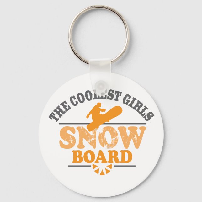 Coolest Girls Snowboard Key Ring (Front)