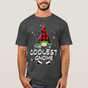 Coolest Gnome Buffalo Plaid Matching Family Christ T-Shirt
