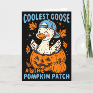 Coolest Goose At The Pumpkin Patch Autumn Fall Cou Card
