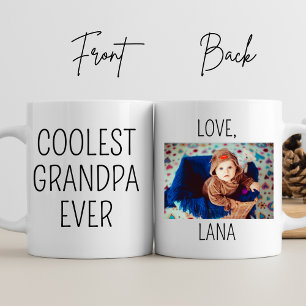 Coolest Grandpa Ever Custom Picture Papa Birthday Mug