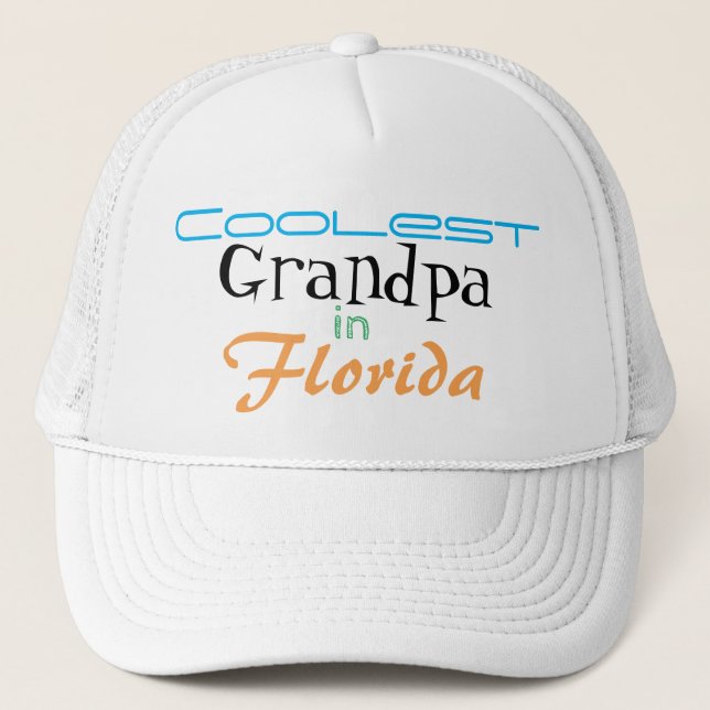 Coolest Grandpa in Florida Customise Trucker Hat (Front)