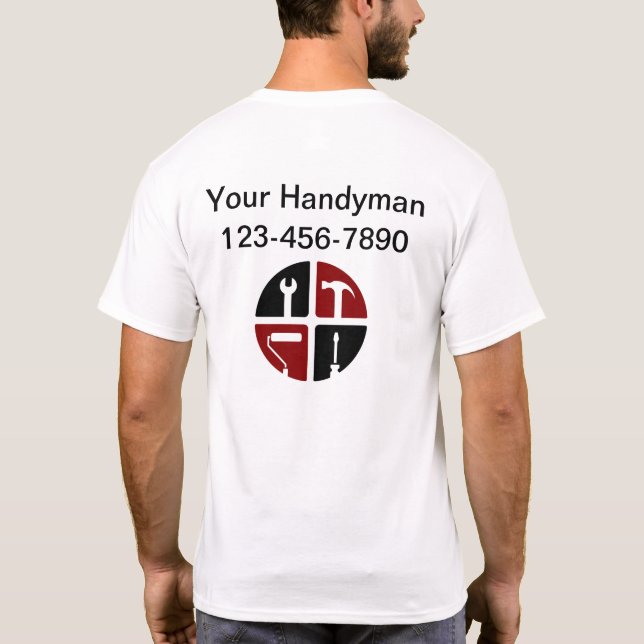 Coolest Handyman Logo Field Work Shirts (Back)