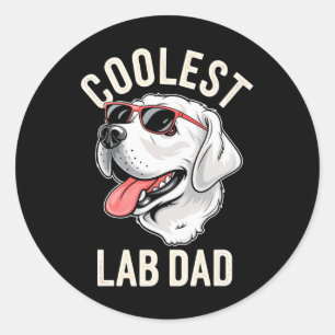 Coolest Lab Dad Dog Labrador Dog Owner Pet Lover Classic Round Sticker