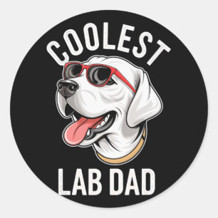 Coolest Lab Dad Labrador Retriever Dog Dad Men's I Classic Round Sticker