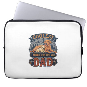 Coolest Labrador Retriever Dad Dog Mountain Paw Pr Laptop Sleeve