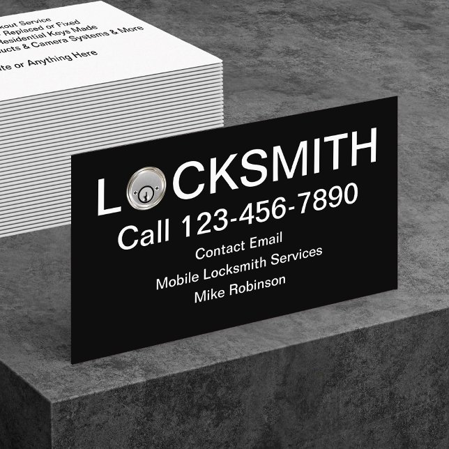 Coolest Locksmith Service Modern Business Cards (Creator Uploaded)