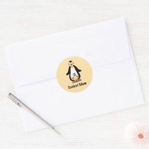 Coolest Mom Penguin Family Design Classic Round Sticker