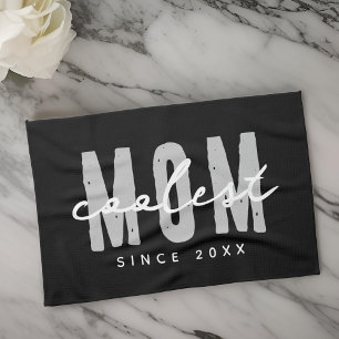 Coolest Mom Since 20XX Modern Simple Preppy Tea Towel