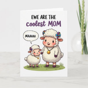 Coolest Mum Ewe Illustration Card