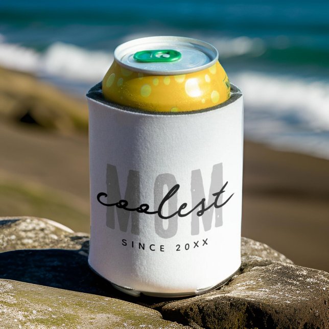 Coolest Mum Since 20XX Modern Simple Preppy Can Cooler (Creator Uploaded)
