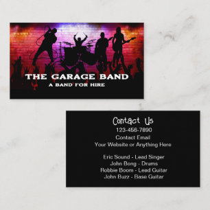 Coolest Music Band For Hire Business Cards