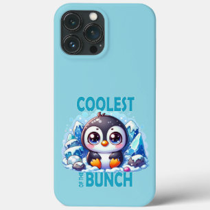 Coolest of the Bunch pun Cute baby Penguin cartoon iPhone 13 Pro Max Case
