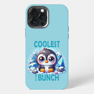 Coolest of the Bunch pun Cute baby Penguin cartoon iPhone 13 Pro Max Case