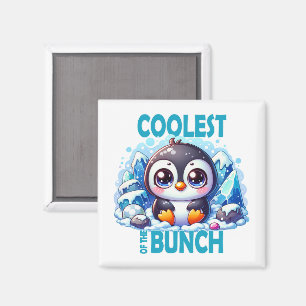 Coolest of the Bunch pun Cute baby Penguin cartoon Magnet