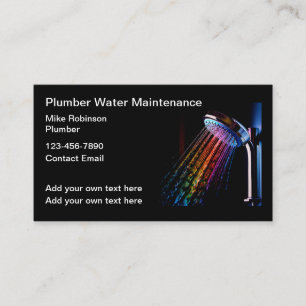 Coolest Plumber Theme Shower Water Business Cards