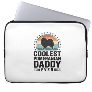 Coolest Pomeranian Daddy Vintage Dog Dad Shirt_1 Laptop Sleeve