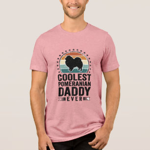 Coolest Pomeranian Daddy Vintage Dog Dad Shirt_1 Tri-Blend Shirt