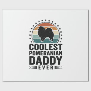 Coolest Pomeranian Daddy Vintage Dog Dad Shirt_1 Wrapping Paper