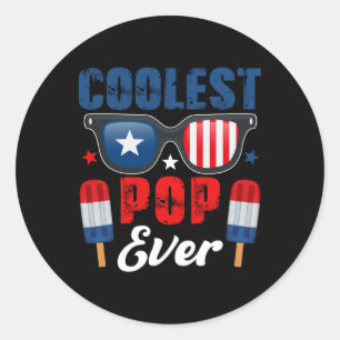 Coolest Pop Ever Sungles Ice Creams As American Fl Classic Round Sticker
