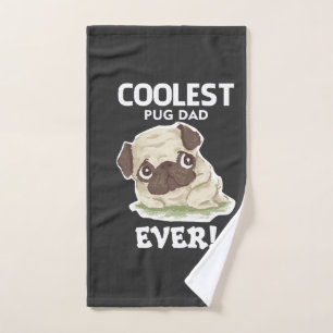 Coolest Pug Dad Ever Hand Towel