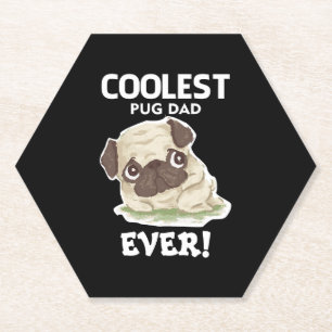 Coolest Pug Dad Ever Paper Coaster