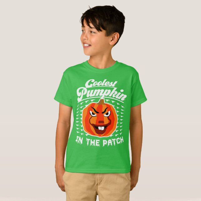 Coolest Pumpkin – Funny Fall & Halloween Tee Shirt (Front Full)