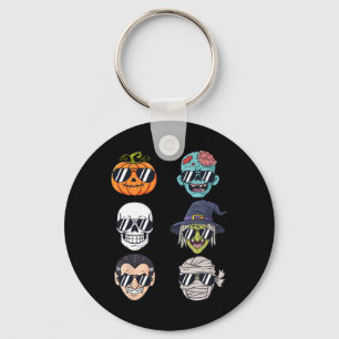 Coolest Pumpkin Halloween Skeleton Witch Vampire B Key Ring