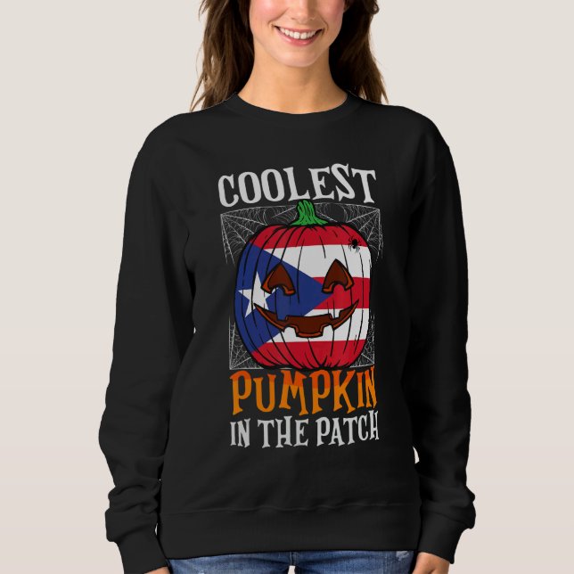 Coolest Pumpkin In The Patch Boricua Flag Jack Ou2 Sweatshirt (Front)