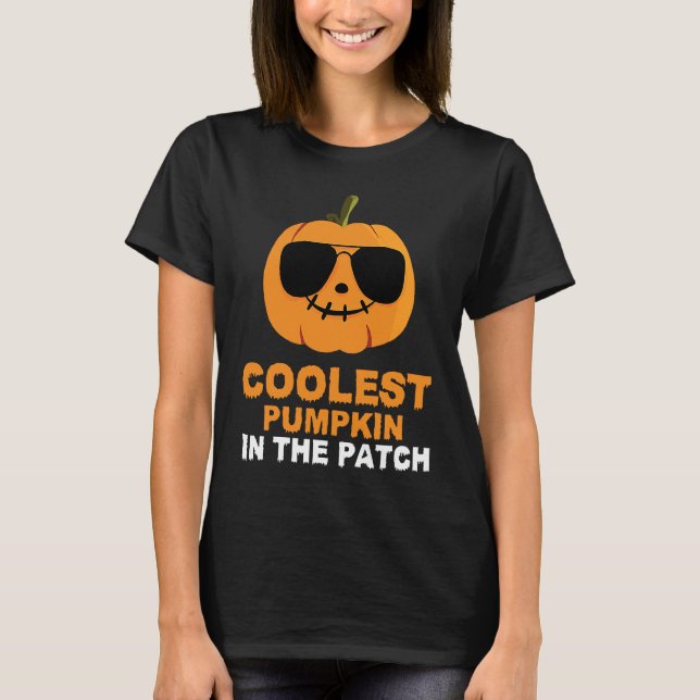 Coolest Pumpkin In The Patch Funny Halloween Kids  T-Shirt (Front)