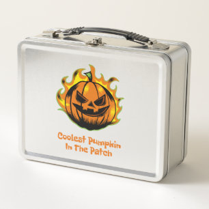 Coolest Pumpkin In The Patch Funny Halloween Men Metal Lunch Box