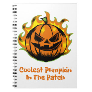 Coolest Pumpkin In The Patch Funny Halloween Men Notebook