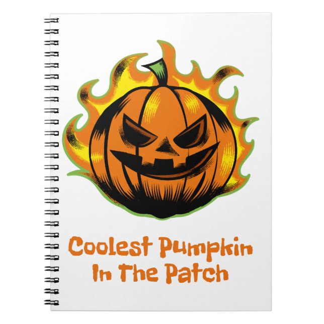 Coolest Pumpkin In The Patch Funny Halloween Men Notebook (Front)