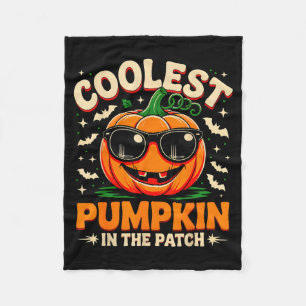 Coolest Pumpkin In The Patch Groovy Halloween For  Fleece Blanket