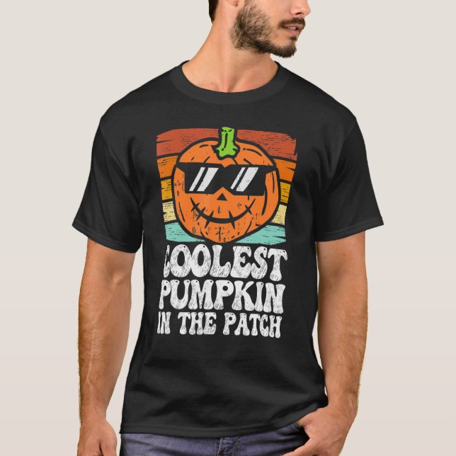 Coolest Pumpkin In The Patch  Halloween Boys Girls T-Shirt (Front)