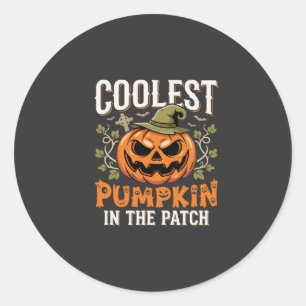 Coolest Pumpkin in the Patch Halloween Design Classic Round Sticker