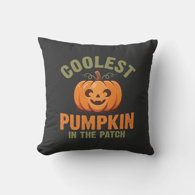 Coolest Pumpkin In The Patch Halloween Design Cushion (Front)