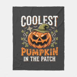Coolest Pumpkin in the Patch Halloween Design Fleece Blanket