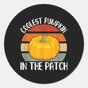 Coolest Pumpkin In The Patch Halloween For Men And Classic Round Sticker