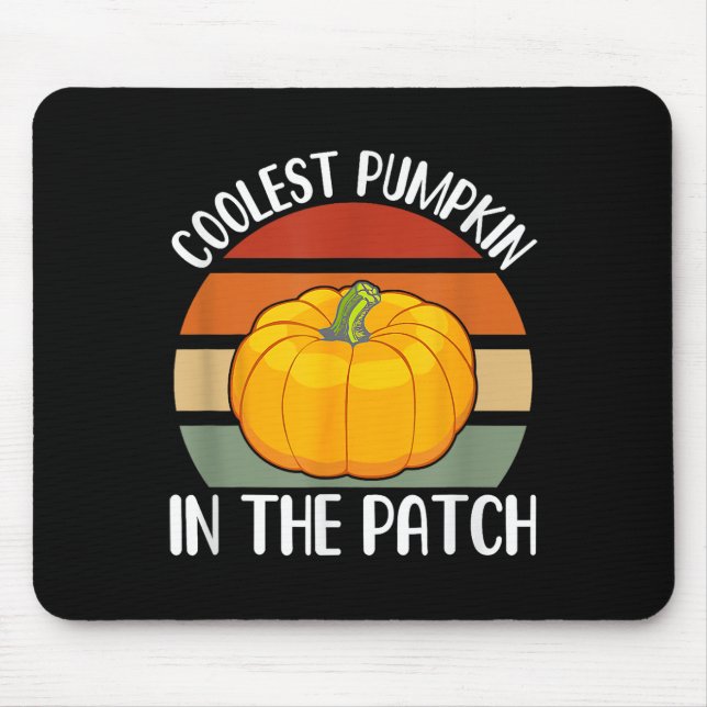 Coolest Pumpkin In The Patch Halloween For Men And Mouse Pad (Front)