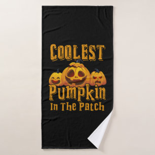 Coolest Pumpkin In The Patch Halloween Funny Bath Towel