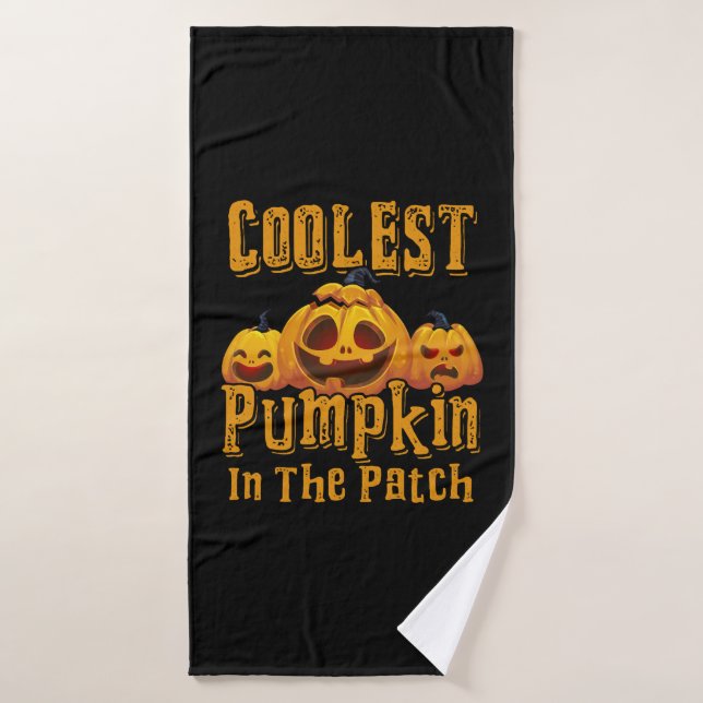 Coolest Pumpkin In The Patch Halloween Funny Bath Towel (Bath Towel)