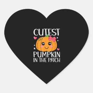 Coolest Pumpkin In The Patch Halloween Thanksgivin Heart Sticker